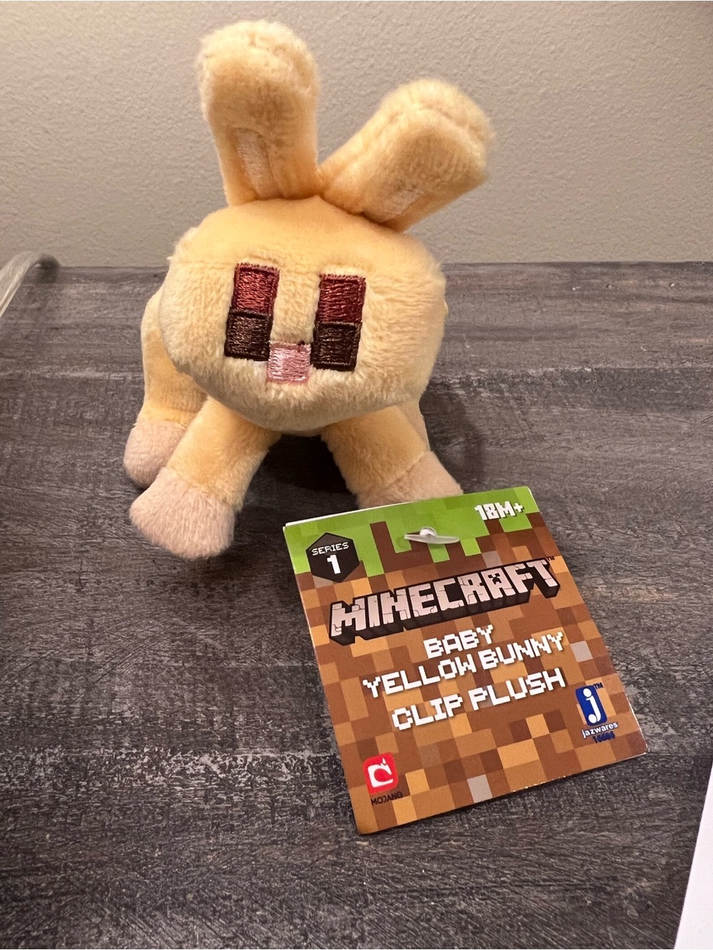 Minecraft baby yellow bunny clip plush